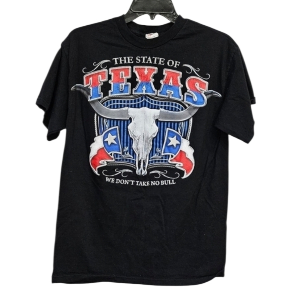 Alstyle Texas 100% Cotton Red Black Blue "The State of Texas..." T-Shirt Size M